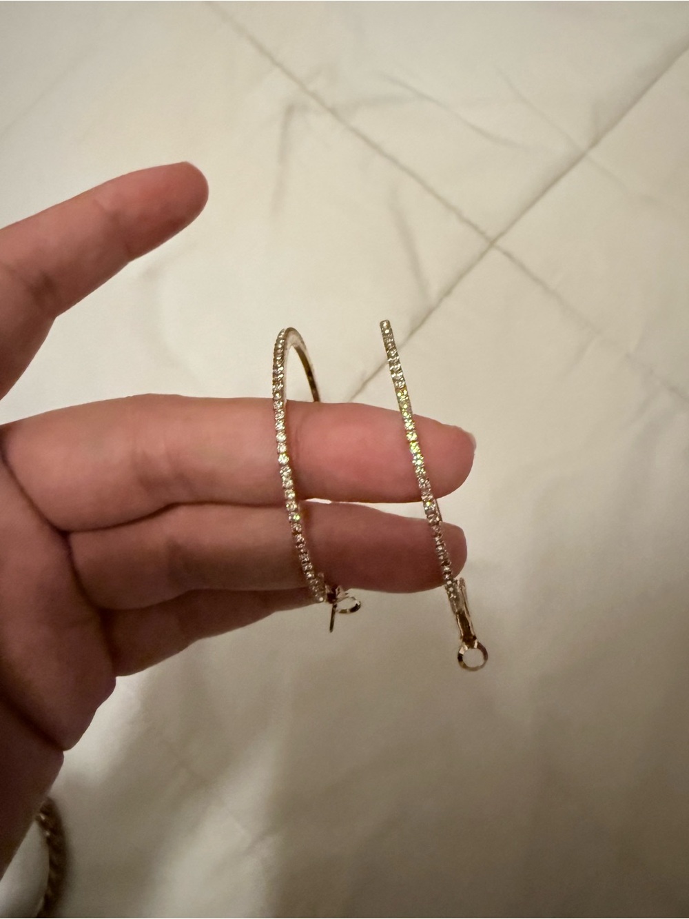 Gold Crystal Hoop Earrings